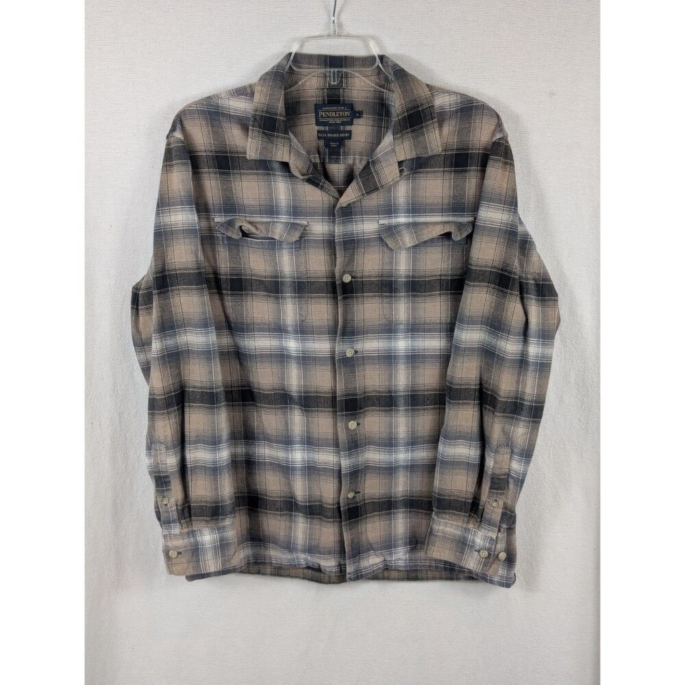 Pendleton Baja Board Shirt Plaid Brown Men's Size Medium